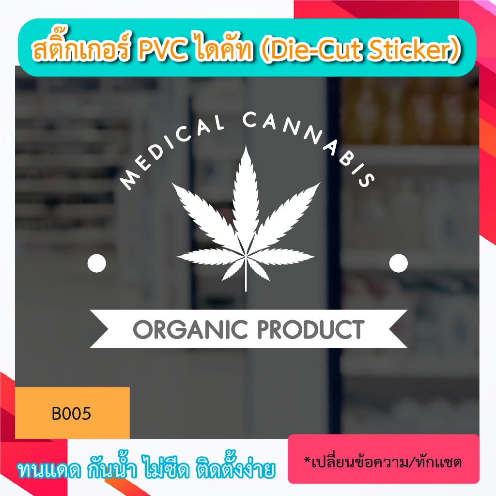B005 สติกเกอร์ ตกแต่งร้าน “ รูปใบไม้ สันทนาการ” สติ๊กเกอร์ PVC ไดคัท ตัวอักษร (Die-Cut Sticker)