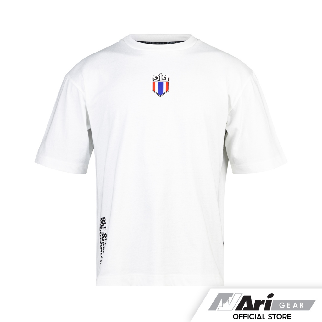 ARI THAILAND 12 OLE OLE OH OVERSIZED TEE - WHITE/BLUE/RED เสื้อยืด โอเวอร์ไซซ์ อาริ ARI THAILAND 12 สีขาว