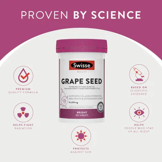 Swisse Grape Seed ผิวใส ลดริ้วรอยจุดด่างดำฝ้ากระ ขวดใหญ่ 300เม็ด EXP03/2029