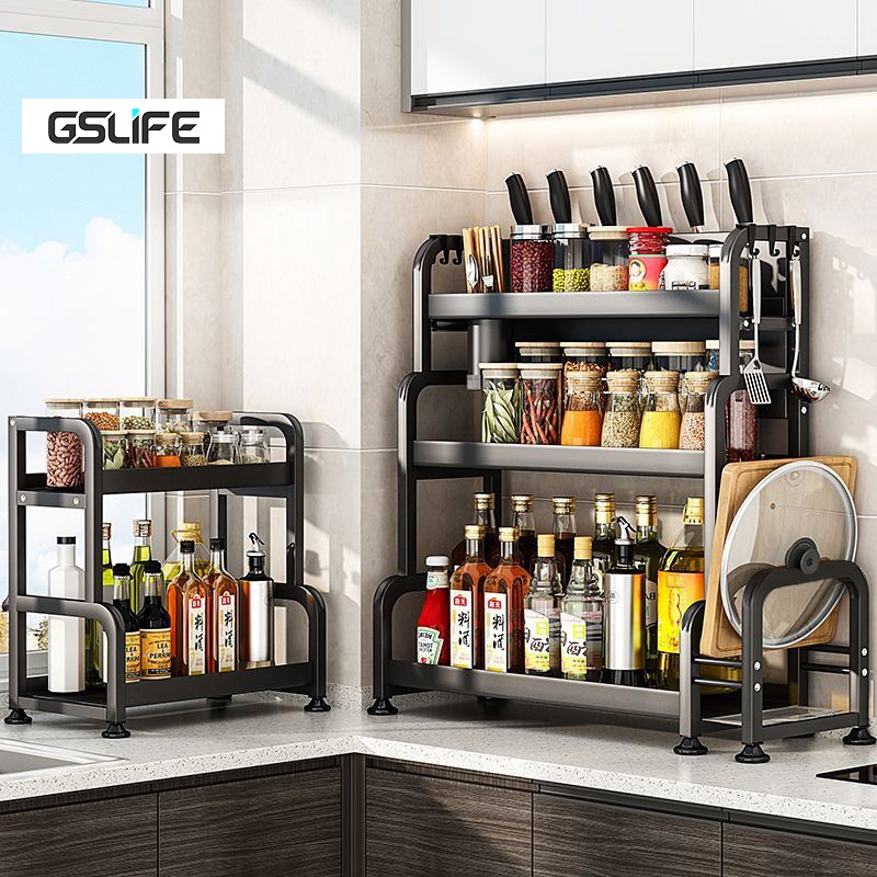 GSlife ชั้นวางเครื่องปรุง 3/2 ชั้น ที่วางเครื่องปรุง ที่วางขวด ชั้นวางของในครัว