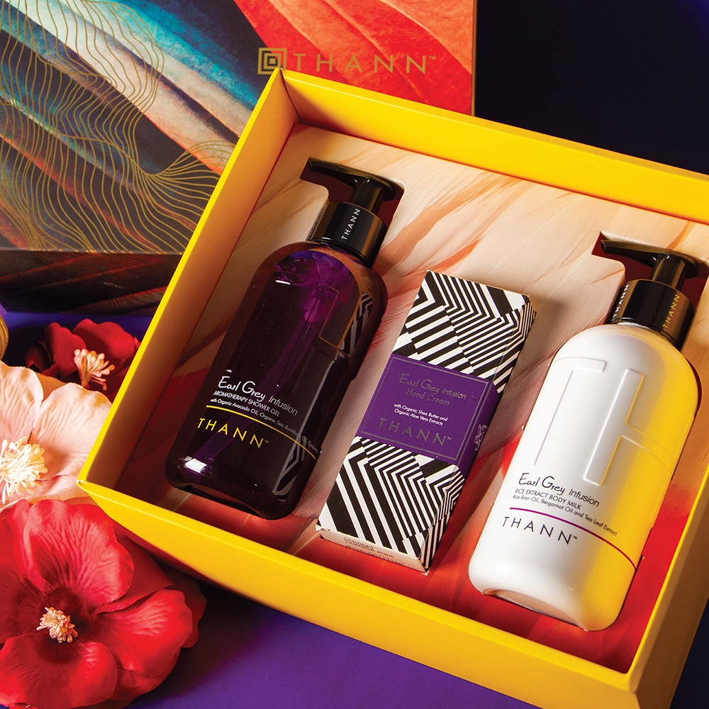THANN EARL GREY INFUSION BATH AND BODY CARE SET M14