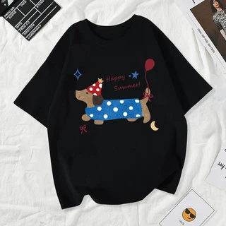 เสื้อยืดผู้หญิงแฟชั่นสาวลายการ์ตูนน่ารักฤดูร้อนเสื้อผ้าแฟชั่นส่วนเกาหลีสวมใส่สบายมาก#A166