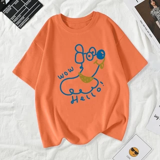 เสื้อยืดผู้หญิงแฟชั่นสาวลายการ์ตูนน่ารักฤดูร้อนเสื้อผ้าแฟชั่นส่วนเกาหลีสวมใส่สบายมาก#A169