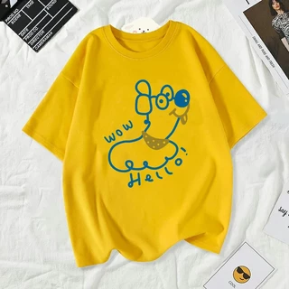เสื้อยืดผู้หญิงแฟชั่นสาวลายการ์ตูนน่ารักฤดูร้อนเสื้อผ้าแฟชั่นส่วนเกาหลีสวมใส่สบายมาก#A169