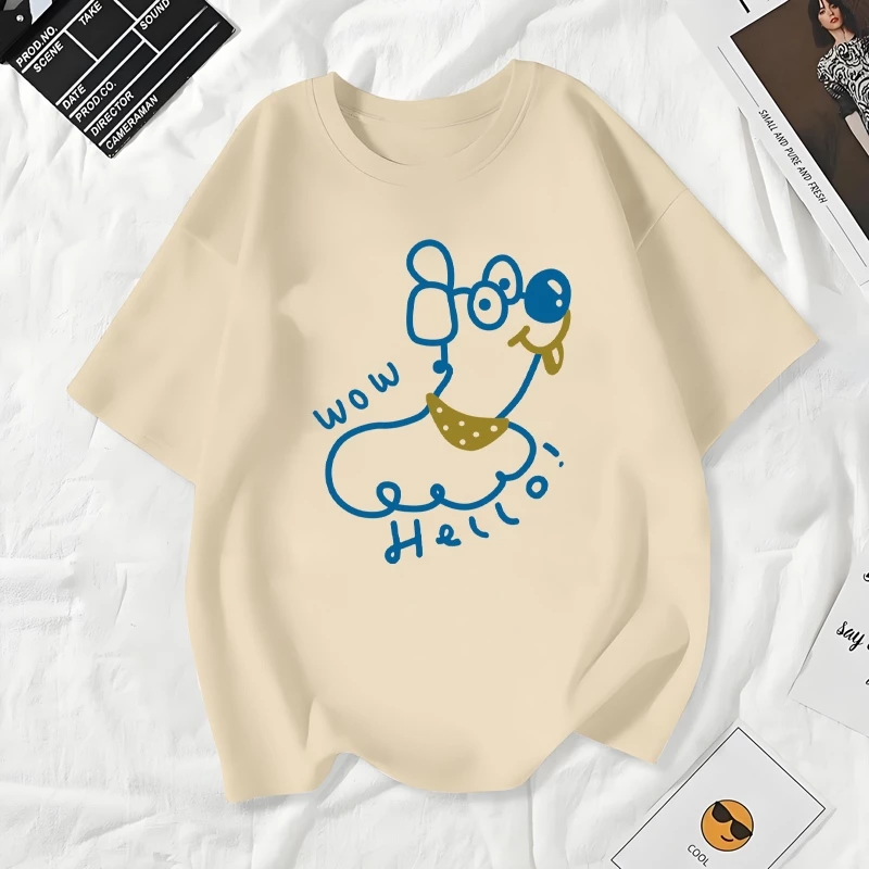 เสื้อยืดผู้หญิงแฟชั่นสาวลายการ์ตูนน่ารักฤดูร้อนเสื้อผ้าแฟชั่นส่วนเกาหลีสวมใส่สบายมาก#A169