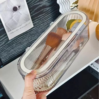 กล่องเก็บเครื่องสําอาง กล่องเก็บแปรงแต่งหน้า กล่องใส่ของ กันฝุ่น สไตล์มินิมอล