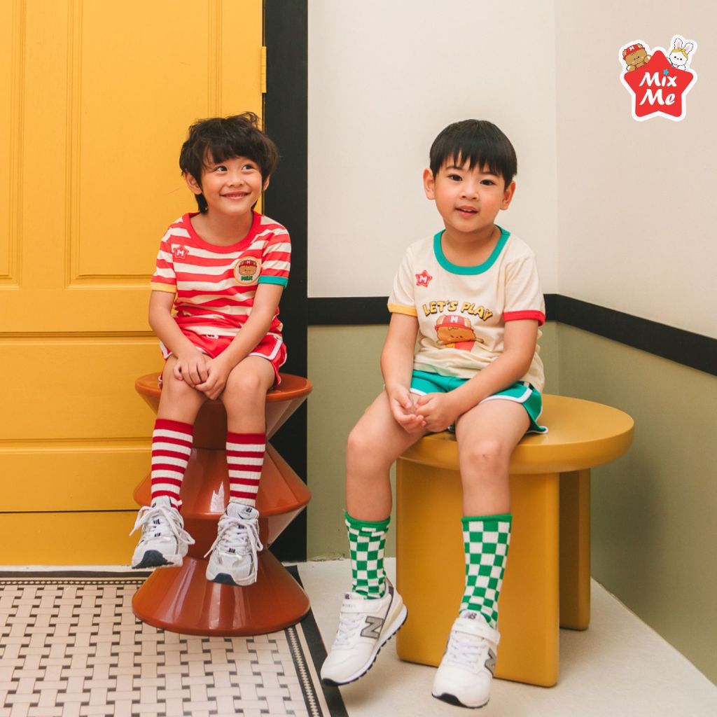 Mix Me เสื้อยืดคอกลม แขนสั้น ผ้า 100%Cotton เด็กชาย อายุ 1-7 ปี เสื้อผ้าเด็ก รุ่น 400339