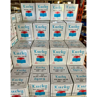(แพ็ค20,30,50ชิ้น) บอลวาล์วPVC 4 หุน Lucky 1/2” นิ้ว