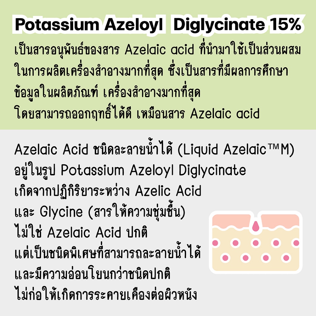 อินเทนซีฟ เนเจอร์ ไวท์ ครีม Potassium Azeloyl Diglycinate 15% อนุพันธ์ Azelaic Acid ผิวเป็นสิว รอยดำ ผิวกระจ่างใส AZD2
