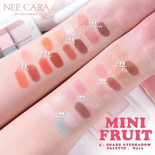 Nee Cara Mini Fruit Shadow Eyeshadow Palette 8g นี คารา บี คัลเลอร์ฟูล มินิ ฟรุต อายแชโดว์ พาเลท 8g
