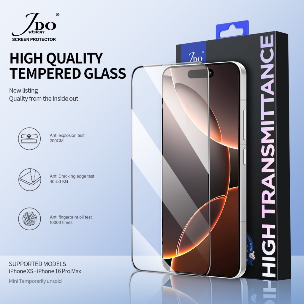 HIGH ฟิล์มกระจกเต็มจอ กันฝุ่นลำโพง ADANCED สำหรับ iphone 16 pro max 16plus 15promax 14 plus 13 ฟิลฺมกระจกกาวเต็ม