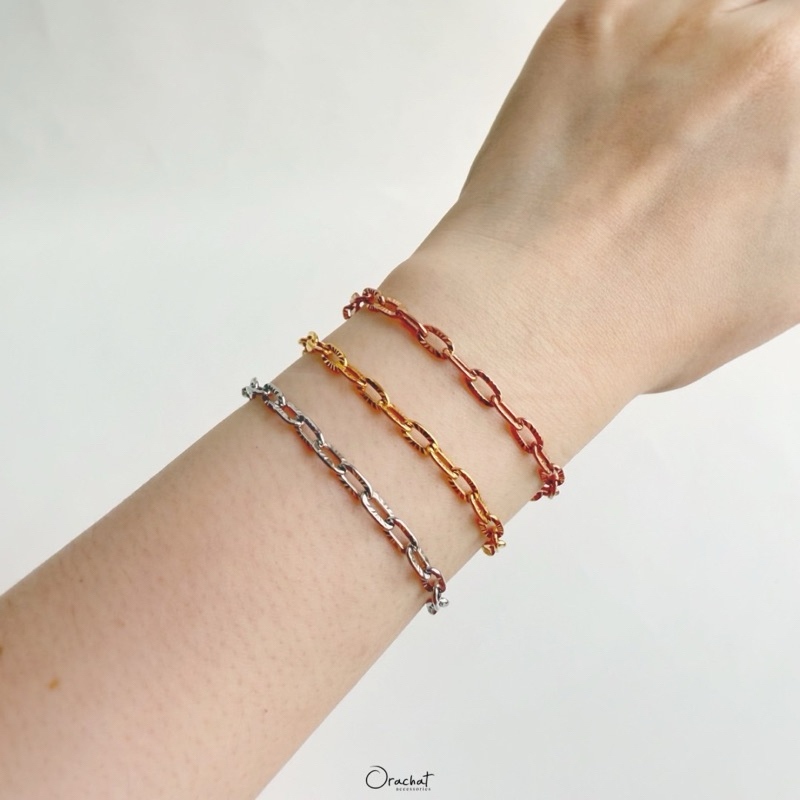 Orachat | Kimber chain 14k bracelet. (สร้อยข้อมือตัวเรือนสแตนเลส)