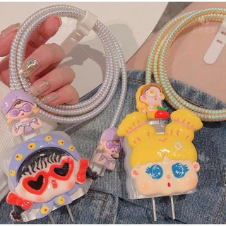🔥ส่งจากไทย 🚚 มาใหม่ เคสสายชาร์จ สำหรับ xiaomi 67w model MDY-12-ES ลายการ์ตูนน่ารัก Cable Bite 1ชุด 5ชิ้น