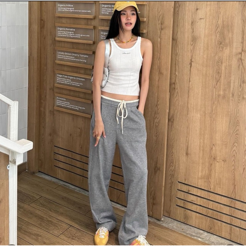 WEEKEND WARDROBE - Jennie Pants - Sweatpants กางเกงขายาวเอว2ชั้น