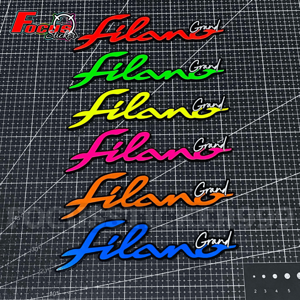 สติกเกอร์โลโก้ Grand Filano / โลโก้ Grand Filano สีเรืองแสงสะท้อนแสง  (1 ชุด ได้ 2 ชิ้น) *สั่งทำสีพิ