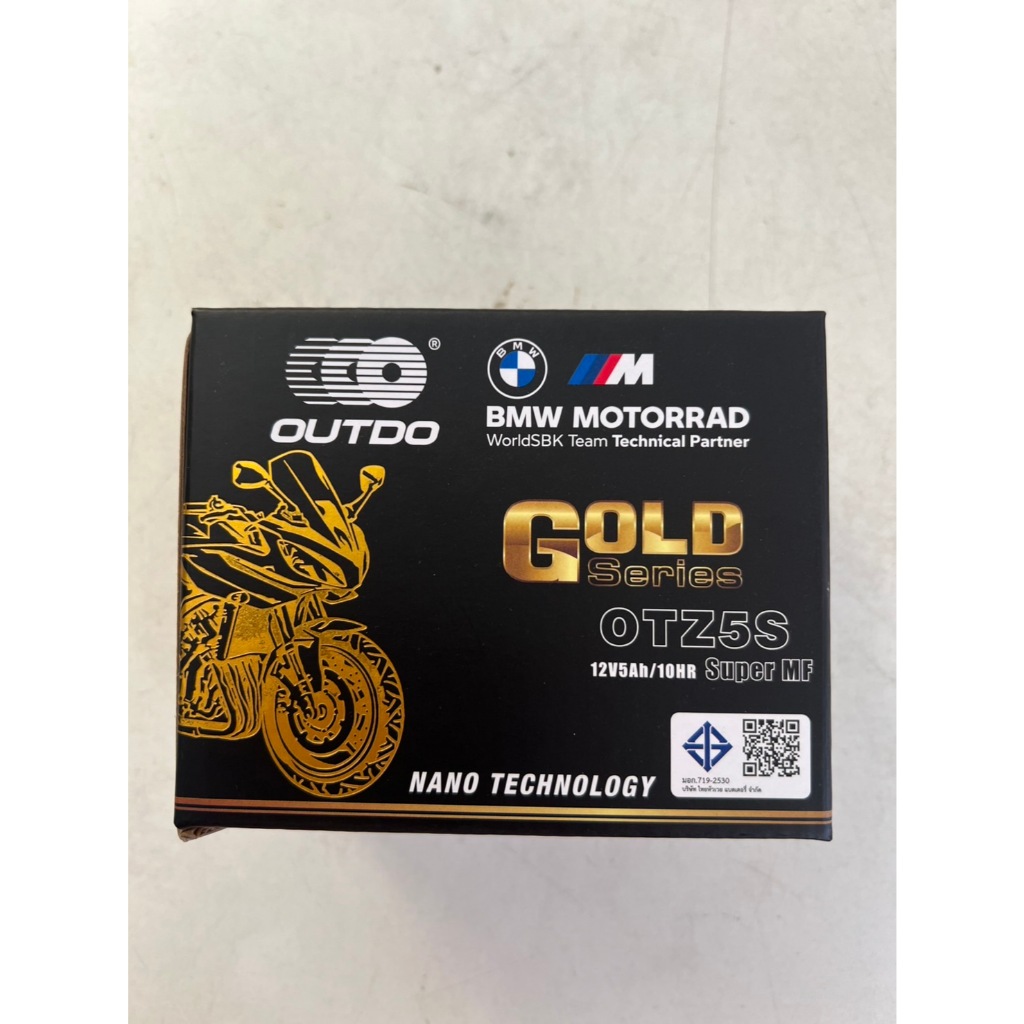 แบตรถมอเตอร์ไซค์ OUTDO OTZ5S GOLD SERIES - แบตแห้ง BTR-M12V5AD-3