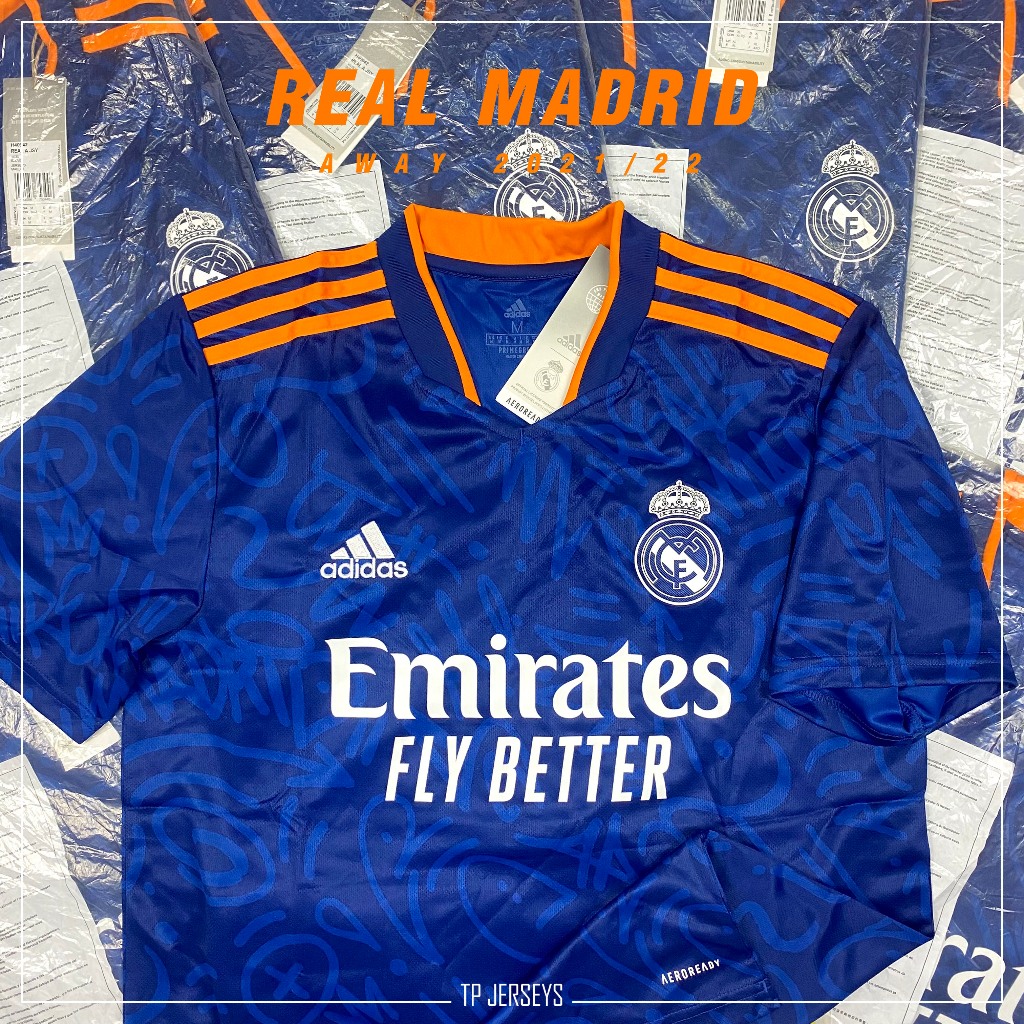 เสื้อฟุตบอล Real Madrid Away 2021/22 เสื้อเรอัล มาดริด ของแท้