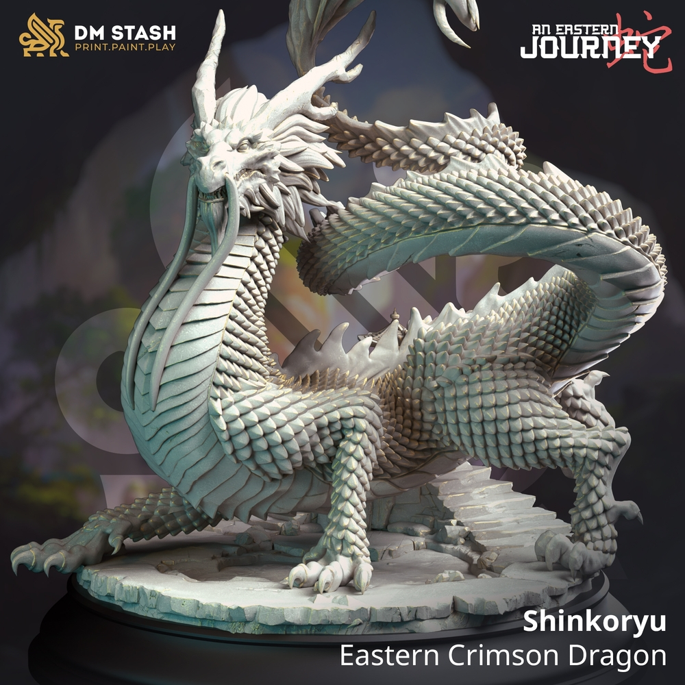 [NEW] DnD Dragon I Shinkoryu -Eastern Crimson Dragon- Base 4 inch (งานเรซิ่นยังไม่ลงสี)