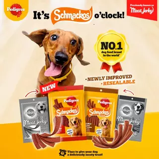 Pedigree Schmackos (Meat Jerky) ขนาด 300 กรัม เพดดิกรี ชแม้กโก้ (มีท เจอร์กี้) แบบแผ่น แบบแท่ง
