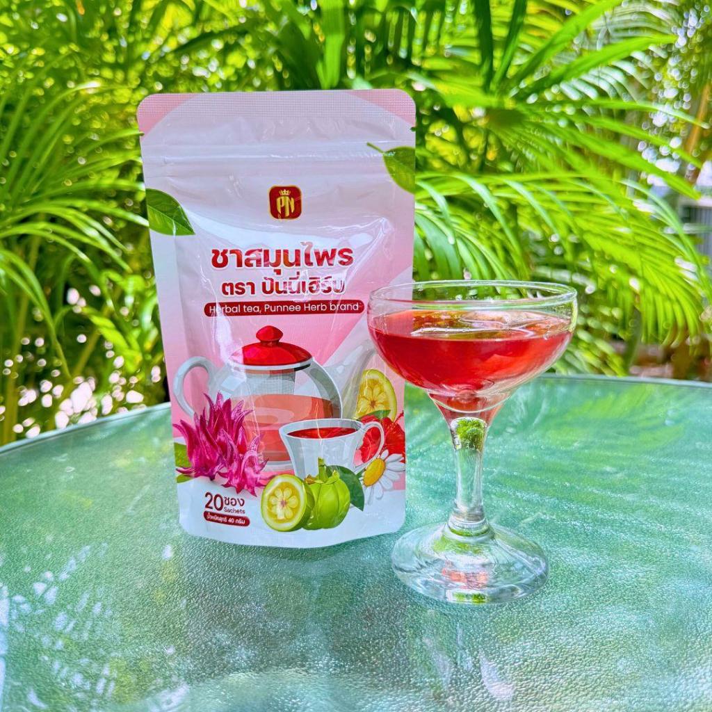 (1ห่อ) ชาแดงส้มแขก (ซองเงา) สูตรใหม่ เข้มข้นขึ้นกว่าเดิม (ขนาด 20 ซอง)