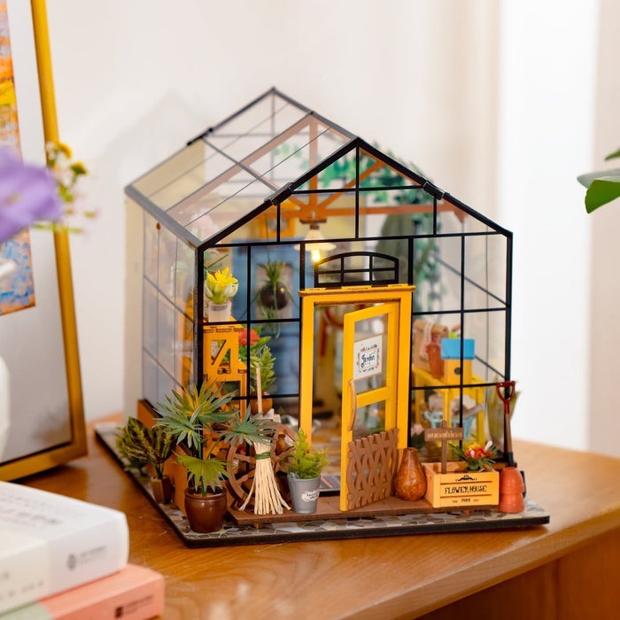 💐 พร้อมส่ง EN.ver 🏡 รุ่น2024 ไม่ใช้กาว บ้านตุ๊กตา DIY เรือนกระจก Cathy's Flower House Rolife DG104