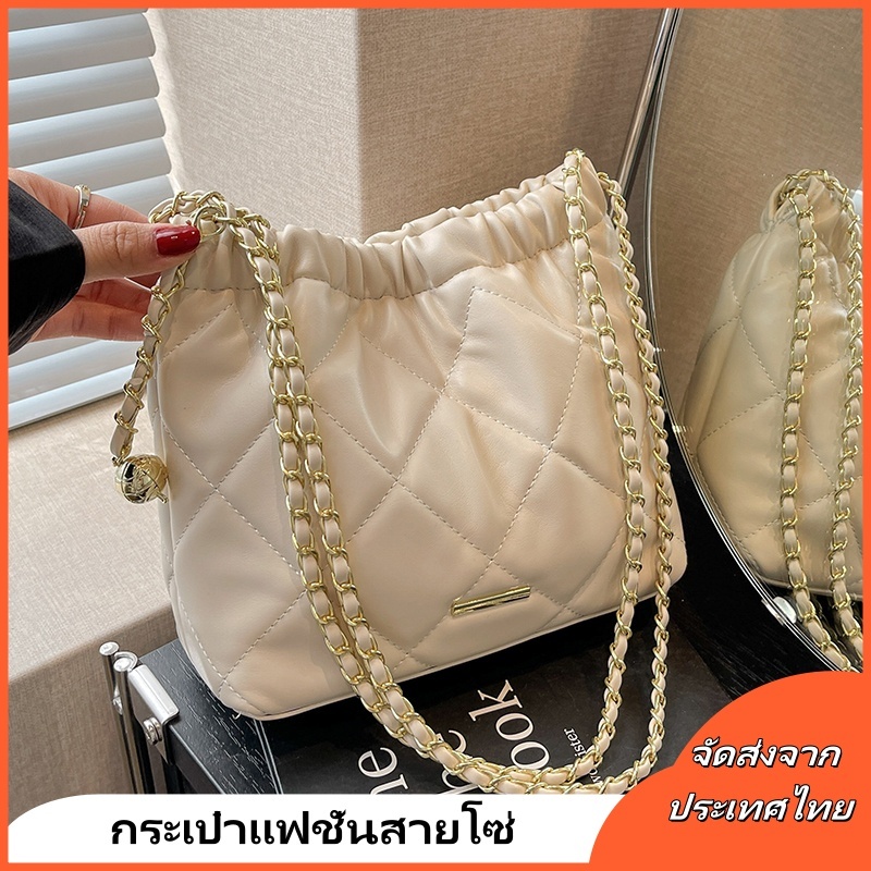 กระเป๋าสะพายข้างแฟชั่นสตรี หนังPU สไตล์วินเทจคลาสสิค กระเป๋าโท้ทใต้วงแขนระดับไฮเอนด์