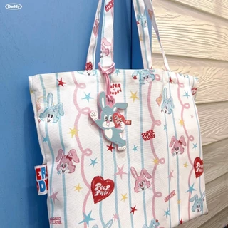 SUPERDADDY | Peep & Fifi Tote Bag กระเป๋าผ้าแคนวาส ลาย peep & fif สุดน่ารัก
