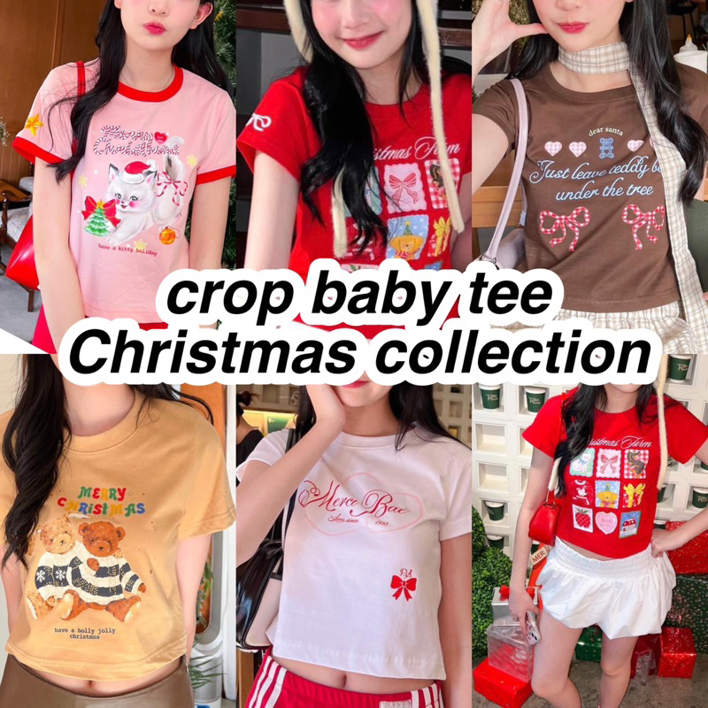 Christmas collection! — baby tee เสื้อเบบี้ทีอก 34" คริสต์มาสมาใหม่ พร้อมส่งน่ารักมากค่ะ