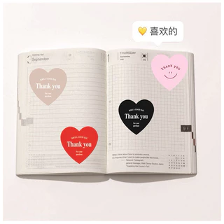 💥จัดส่งไว💥(ST-03)สติกเกอร์ขอบคุณไดคัทรูปหัวใจ 500 ดวง