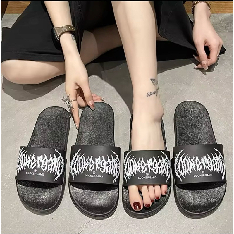 LOOKER- รองเท้าแตะ LOOKER GANG สีดำ V.1 ของแท้ 100% ใส่สบาย ใส่ได้ทั้งผู้ชายและผู้หญิง!!
