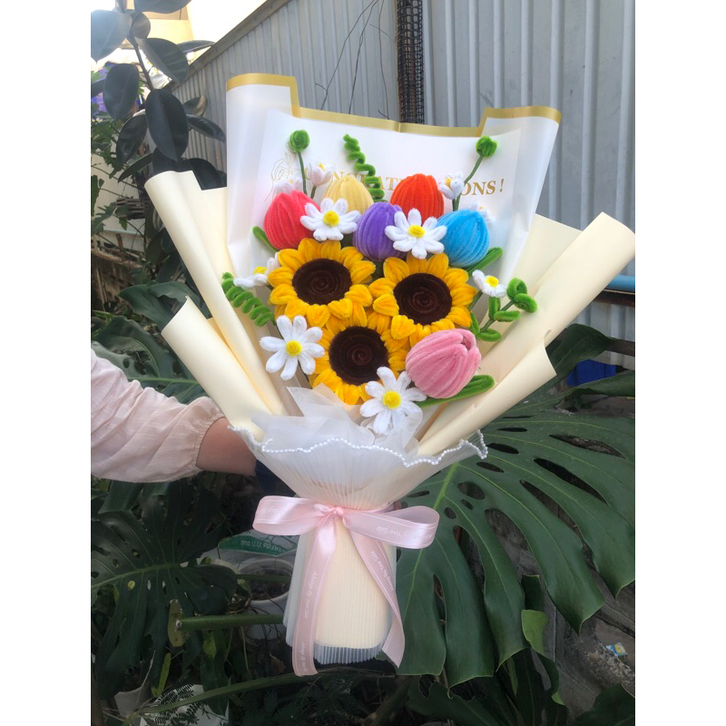 ทานตะวัน3 ทิวลิป6ดอก (จัดทำ1-2 วัน)