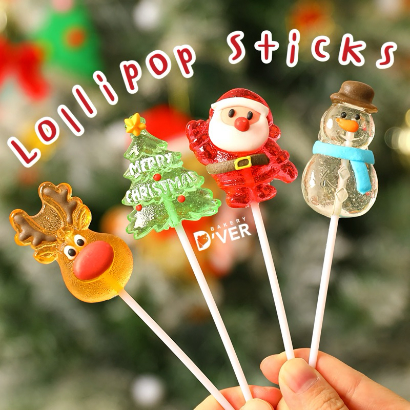 Bakery D'VER ❤️ ไม้อมยิ้มกระดาษ แพคละ 100 อัน ก้านอมยิ้ม ไม้เสียบเยลลี่ ไม้เค้กป๊อป  มี 3ขนาด 10ซม, 15ซม และ 20ซม