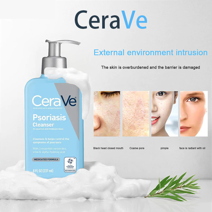 [กรุงเทพจัดส่งสินค้า] CeraVe Cleanser สำหรับคนที่ผิวเป็นสะเก็ดเงิน ใช้ตอนอาบน้ำพร้อมกับควบคู่กับครีม