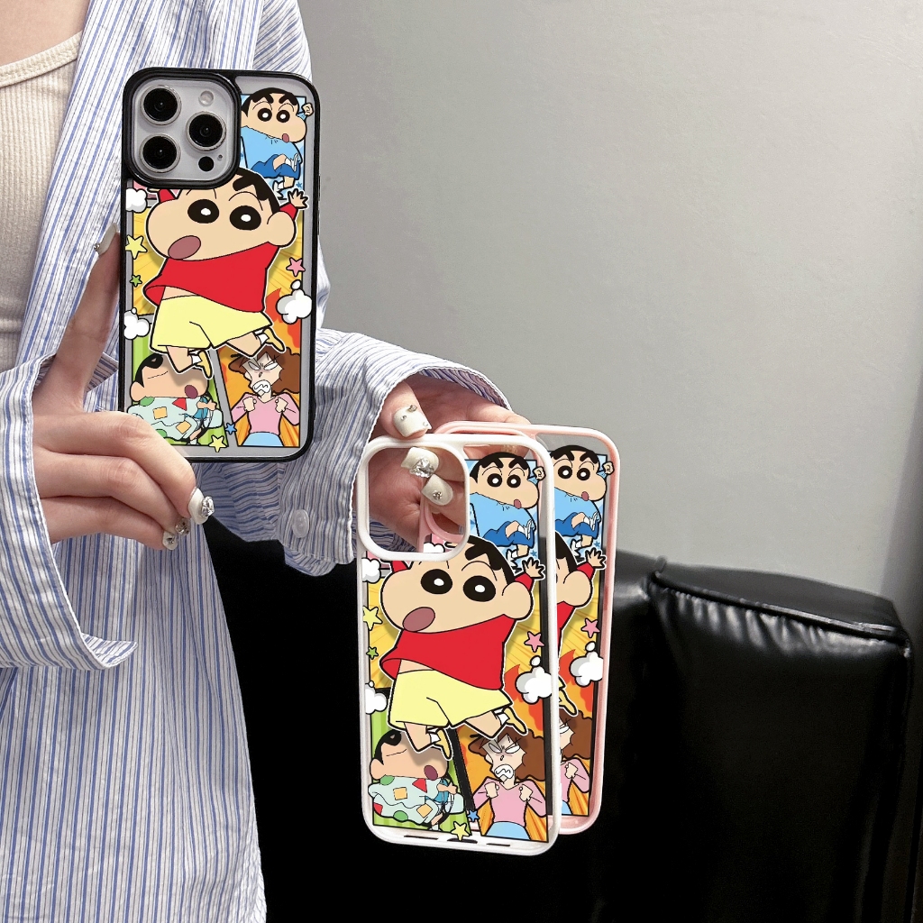 ซื้อ1แถม1 เคสไอโฟน13 7P 8P 11 12 14 15 16 16Pro 16Plus 16ProMax X XS XR เครยอนชินจัง Shinchan กันกระแทก iPhone Case