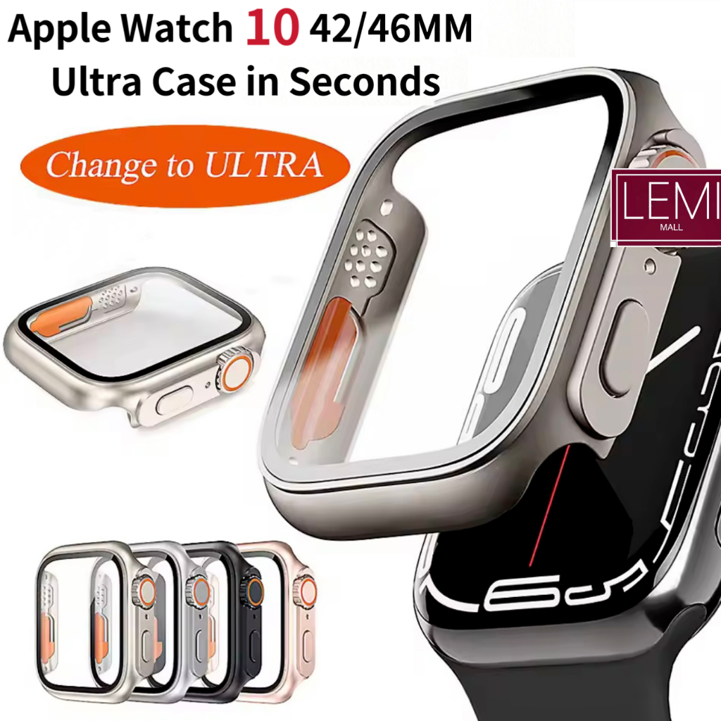 เคสกระจก UUT ป้องกันหน้าจอและตัวเรือน สำหรับนาฬิกา Apple Watch  11 42 มม 46มม. for iWatch 10 เคสกระจก iwatch 10 แบบใหม่