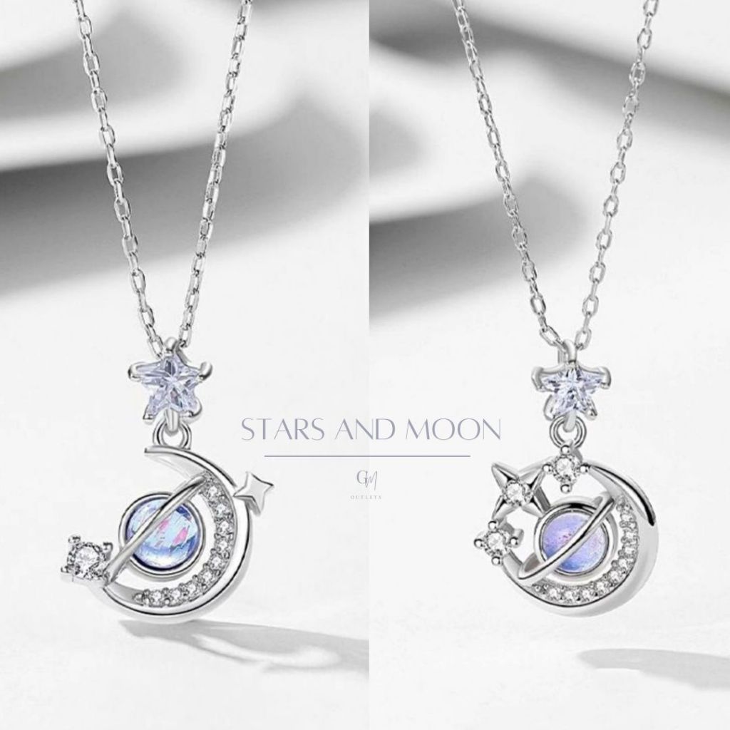 OUTLETS ล้างสต็อกจากโรงงานตรง สร้อยคอ Stars And Moon Valentine ของขวัญ พระจันทร์ สร้อยคอแฟชั่น