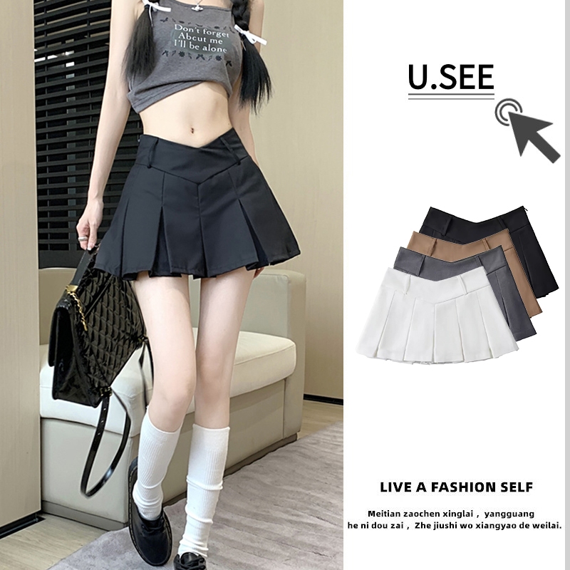กระโปรงเทนนิส กระโปรงเอวต่ำ เอวทรงวี เซ็กซี่มาก ใส่เข็มขัดได้#3059
