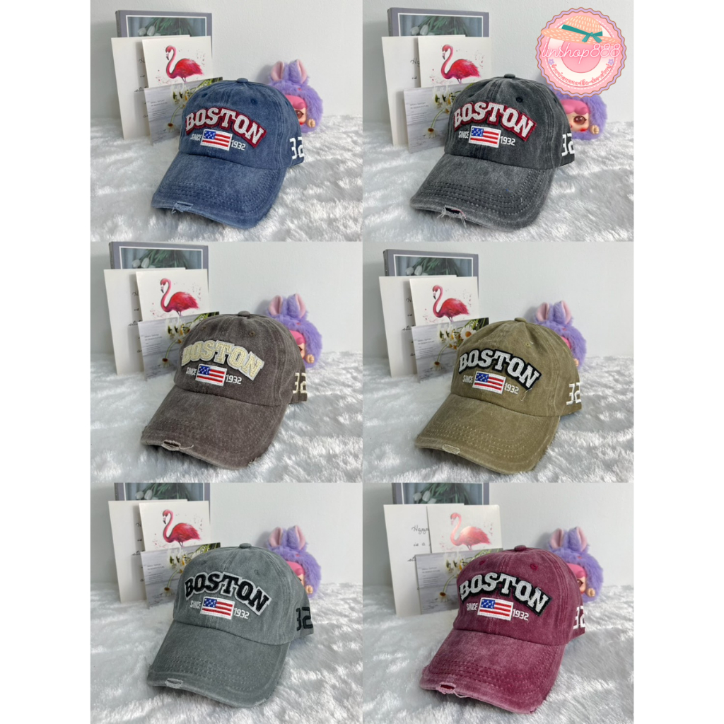 พร้อมส่ง🎈หมวกแก็ปสียีนส์ สีทูโทนสไตล์วินเทจสีสวยสดใสสุดๆ ของมันต้องมีพร้อมส่งครบสีนะ💥