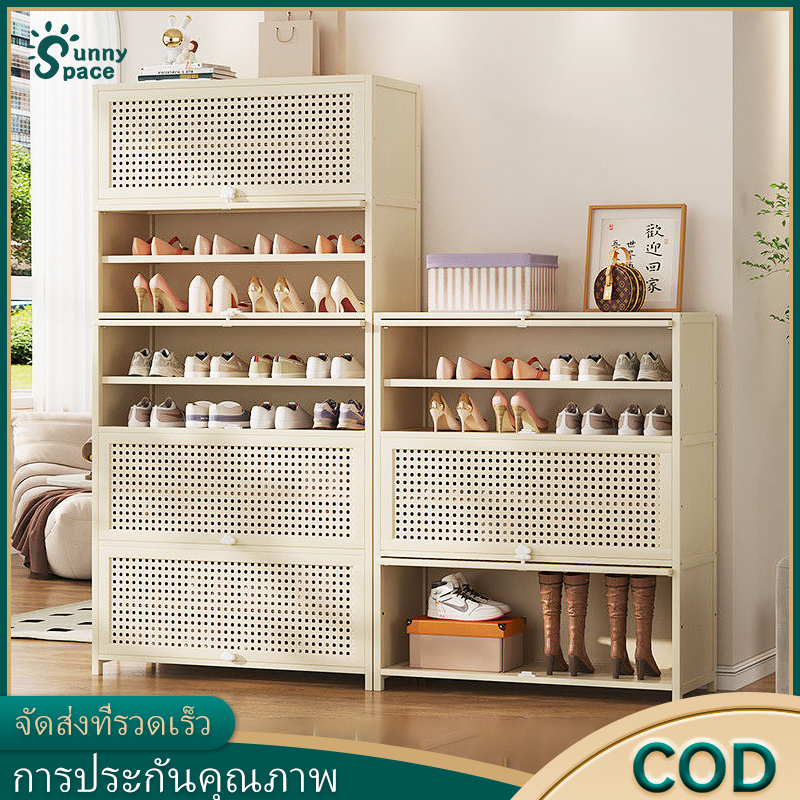 ตู้วางรองเท้า ตู้รองเท้า ทำโดยไม้ไผ่ธรรมชาติ สามารถวางรองเท้า คู่ไว้ในแต่ละชั้น ประหยัดพื้นที่