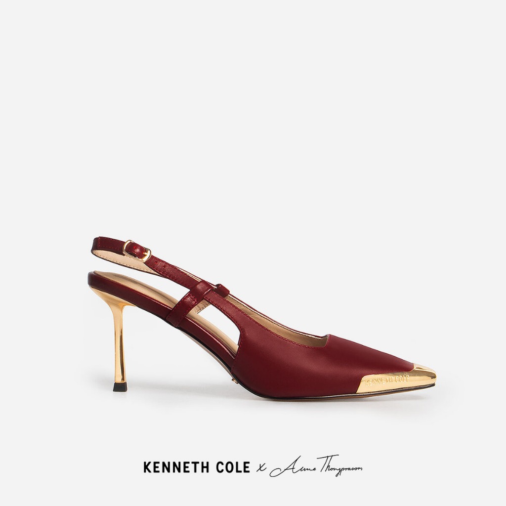 KENNETH COLE x ANNE THONGPRASOM รองเท้าส้นสูงผู้หญิง รุ่น ADIA SLINGBACKS BORDEAUX WINE สีแดง ( HEL - KF85076LE-606 )