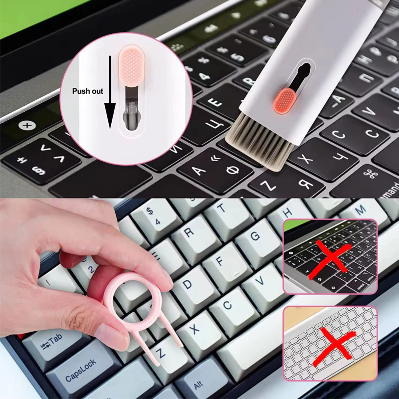 ชุดทำความสะอาดคีย์บอร์ด 8-in-1 แปรง หูฟัง โทรศัพท์ thumbnail 3
