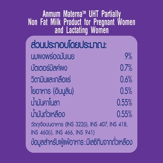 [ขายยกลัง] Anmum แอนมัม มาเทอร์น่า นมกล่องยูเอชทีสำหรับคนท้อง คุณแม่ตั้งครรภ์ รสจืด ยกลัง 3x180 มล. (36 กล่อง)