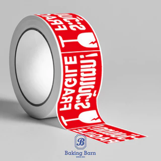 Baking Barn (250ดวง/ม้วน) สติ๊กเกอร์ Fragile 25*50MM Fragile sticker สติ๊กเกอร์ระวังแตก