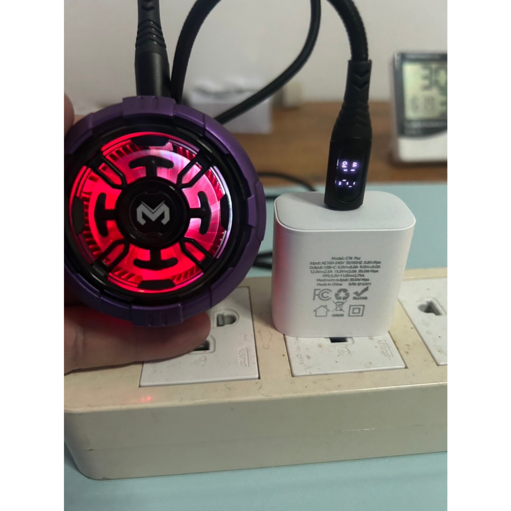 หัวชาร์จพัดลมระบายความร้อน+สายชาร์จแบบวัดวัตต์ได้ รองรับ CX06 CX07 CX08 DL20 และอื่นๆ
