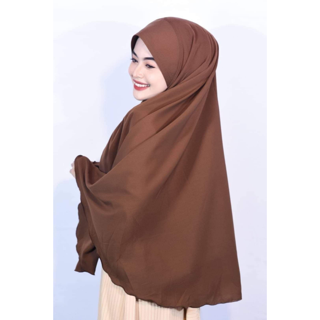 Amii Hijab พร้อมส่งผ้าคลุมสวมทรงกุ๊กไก่ หรือ ผ้าคลุมกุลลีย๊ะห์ ไซส์XL ผ้าคริสตัลไทเกอร์