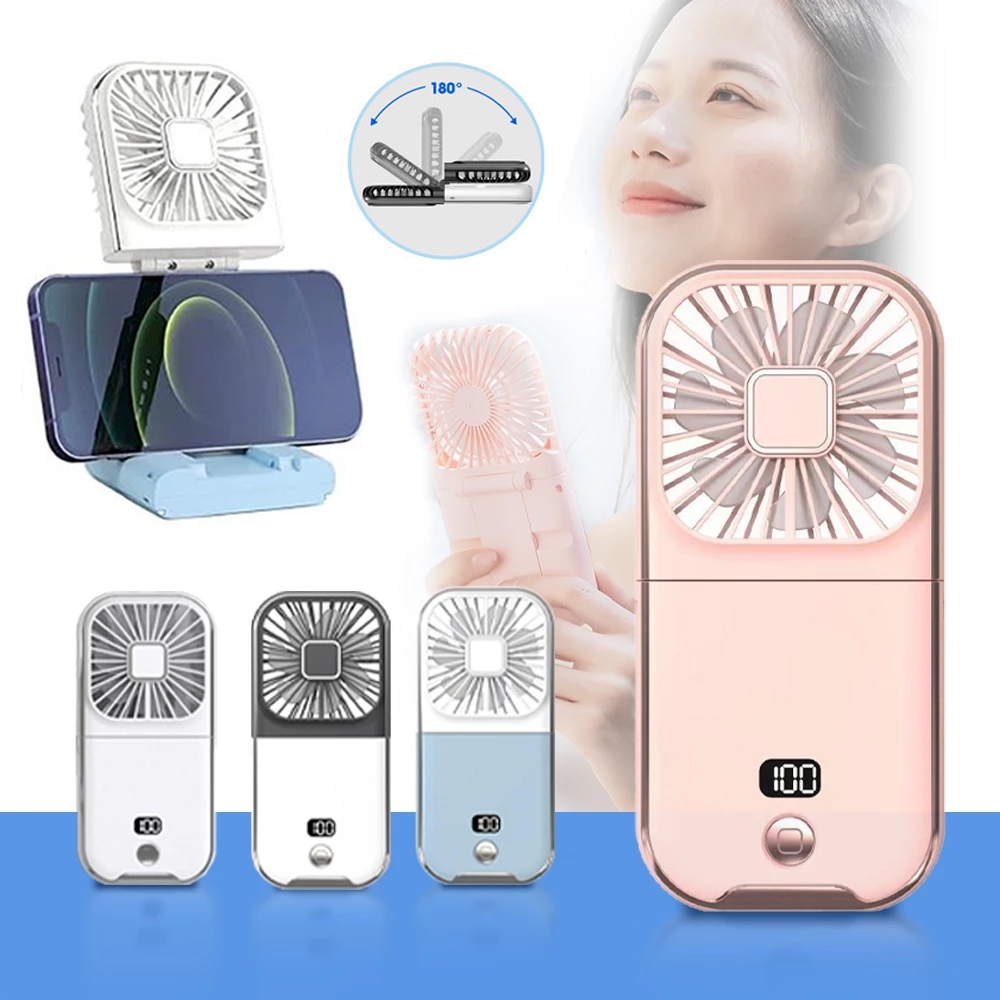 ผัดลมพกพา พัดลม พัดลมจิ๋ว พัดลมพกพา สามารถใช้งานได้ตลอดทั้งวัน USB Fan ฐานวางโทรศัพท์ได้