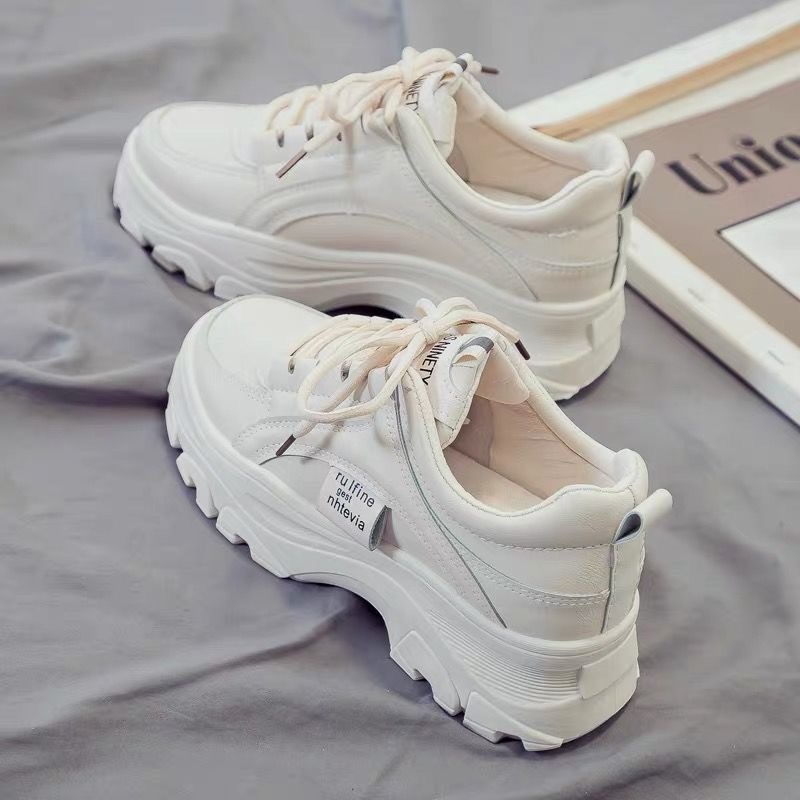 LucyBella รองเท้าผ้าใบ 3 สีให้เลือก รองเท้าผ้าใบผู้หญิง PU ด้านล่างนุ่ม ผู้หญิง รองเท้า 1205
