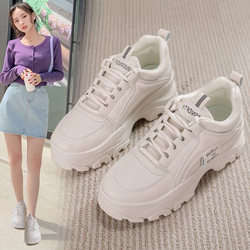 LucyBella รองเท้าผ้าใบ 3 สีให้เลือก รองเท้าผ้าใบผู้หญิง PU ด้านล่างนุ่ม ผู้หญิง รองเท้า 1205