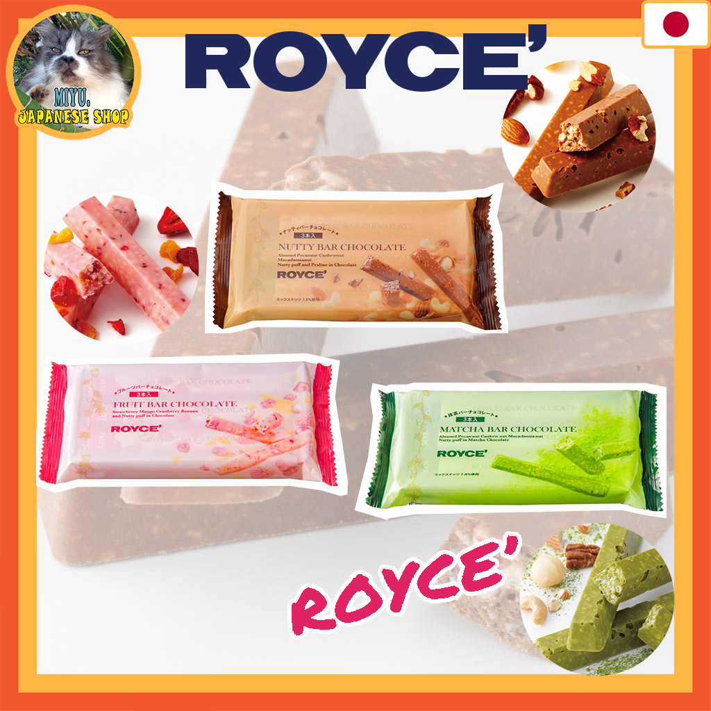 ROYCE' Nutty Bar Chocolate [3 pieces], Fruit Bar Chocolate [3 pieces],Matcha chocolate bar [3 pieces