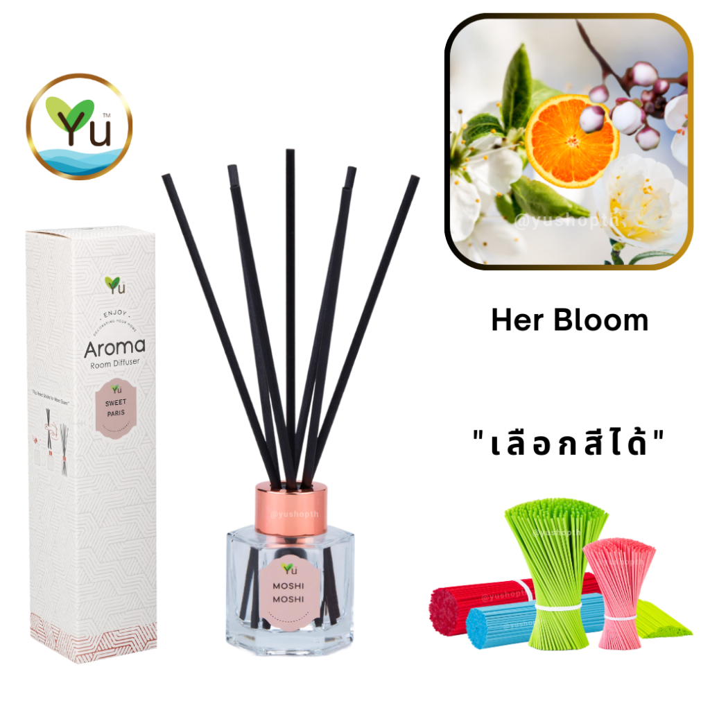 🌟 กลิ่น Her Bloom (เฮอร์ บลูม) | Room Diffuser ก้านไม้หอม : กลิ่นคล้าย Berberry Her Blossom EDT | ขว
